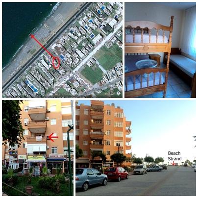 Fullt møblert 4roms leilighet på stranda i Alanya/Tyrkia