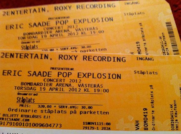Biljetter till Eric Saade POP EXPLOSION CONCERT